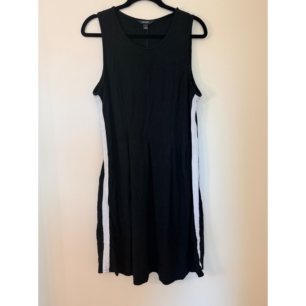Simply Vera Vera Wang Black Sleeveless Dress White Side Stripe Sporty Large